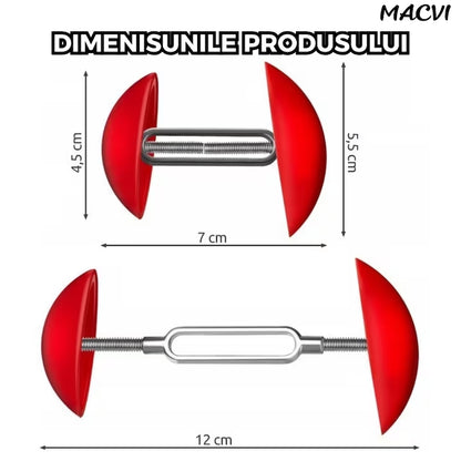 Set 2 Macvi® Dispozitive Largire Pantofi Reglabile Marimi 35-46 Plastic Metal Rosu