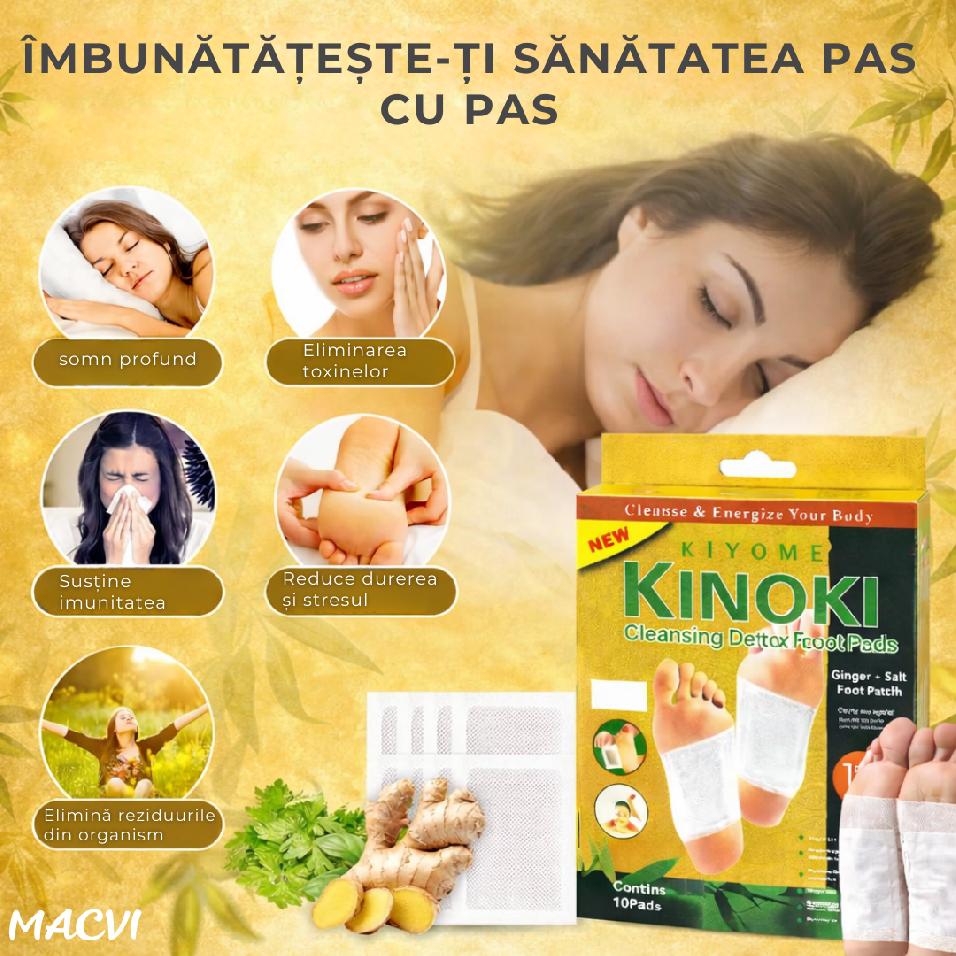 Plasturi detoxifiere, Macvi®, cu ghimbir, 10 bucati, pentru picioare