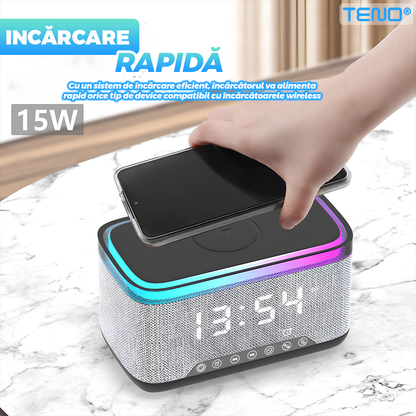 Boxa Portabila, Teno, Multifunctionala 3 in 1, Bluetooth 5.3, Incarcator Wireless, Gri