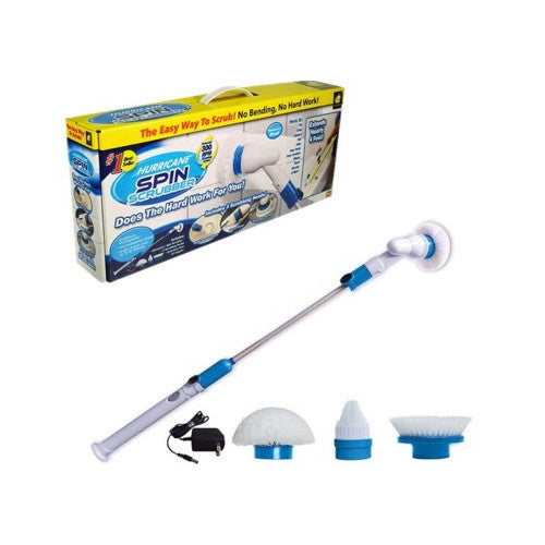 Perie Electrica de Curatare Macvi® cu 3 Capete Intersanjabile, 300 RPM, Acumulator Reincarcabil, Maner Telescopic - Ideala pentru Gresie, Faianta, Cada, Dus
