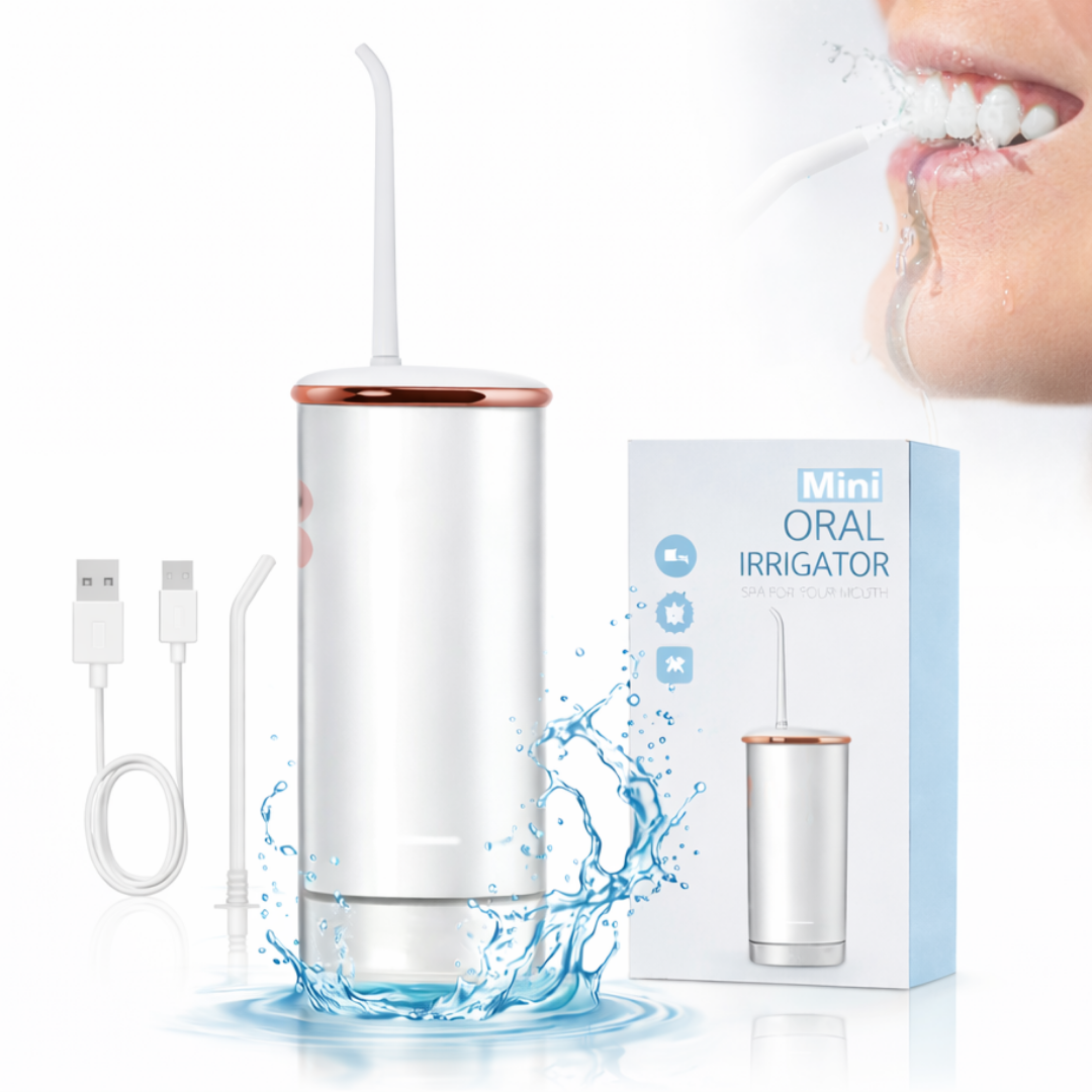 Irigator dentar electric Macvi® portabil 4 moduri curatare rezistent la apa IPX8 rezervor 220 ml