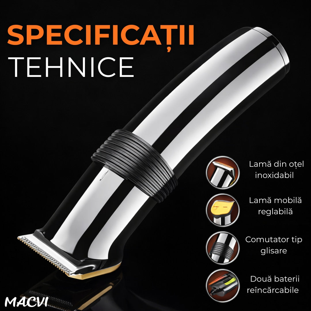 Aparat de tuns Macvi®, cu lame de precizie, design ergonomic, ideal pentru tunsul precis si confortabil, usor de manevrat si intretinut