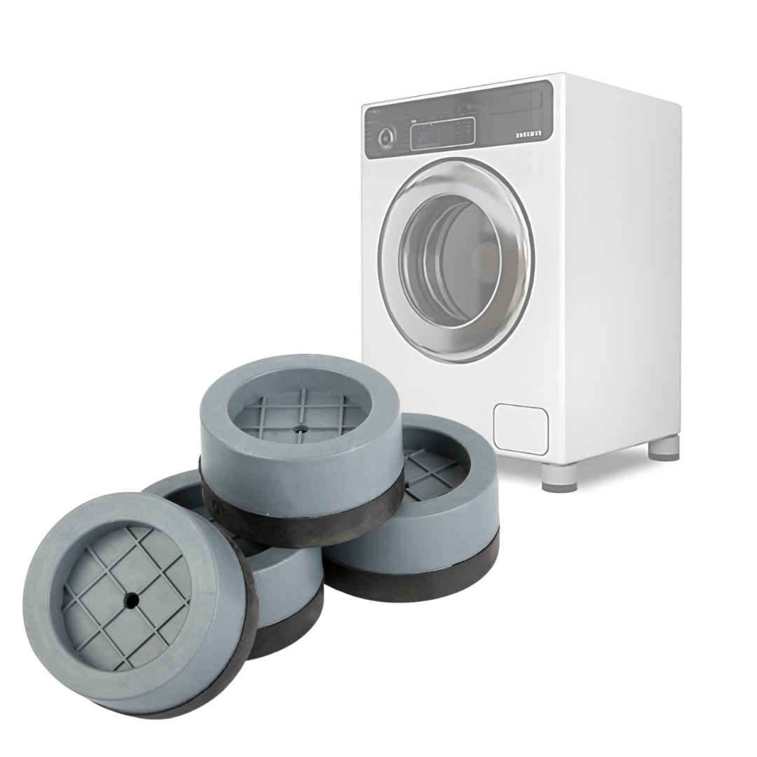 Picioare masina de spalat Macvi® reglabile anti-vibratii reglabile pentru masini de spalat si vase, set 4 bucati, fonoabsorbante, antiderapante, 6, 5×3, 2 cm, gri
