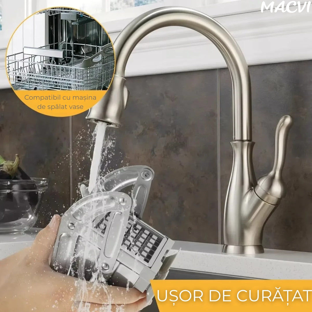Aparat de Feliat Cartofi si Legume, Macvi® , din Inox, cu Forma Unica pentru Taiere Rapida si Preciza