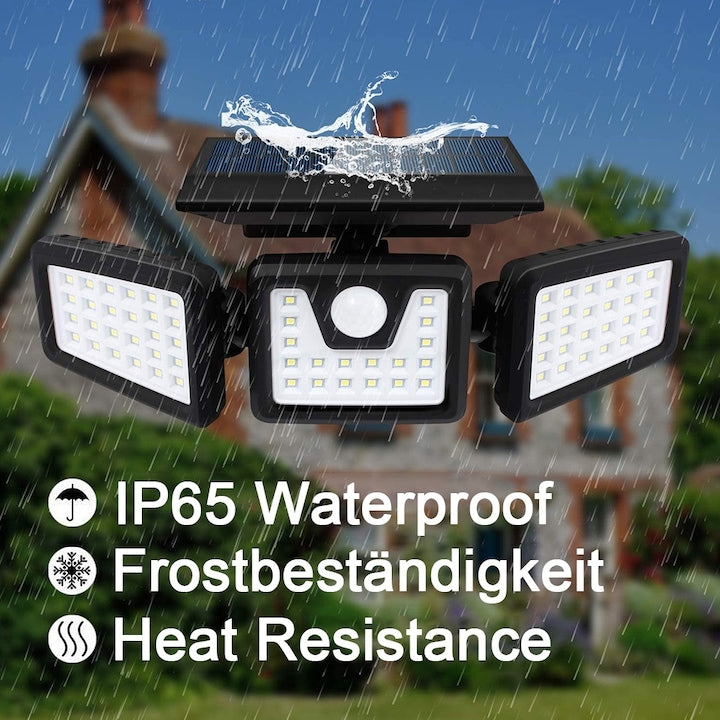 Lampa Solara 1725 Macvi® de Perete cu 74 LED-uri si Senzor Solar, 3000mAh, Rezistenta la Intemperii, IP65
