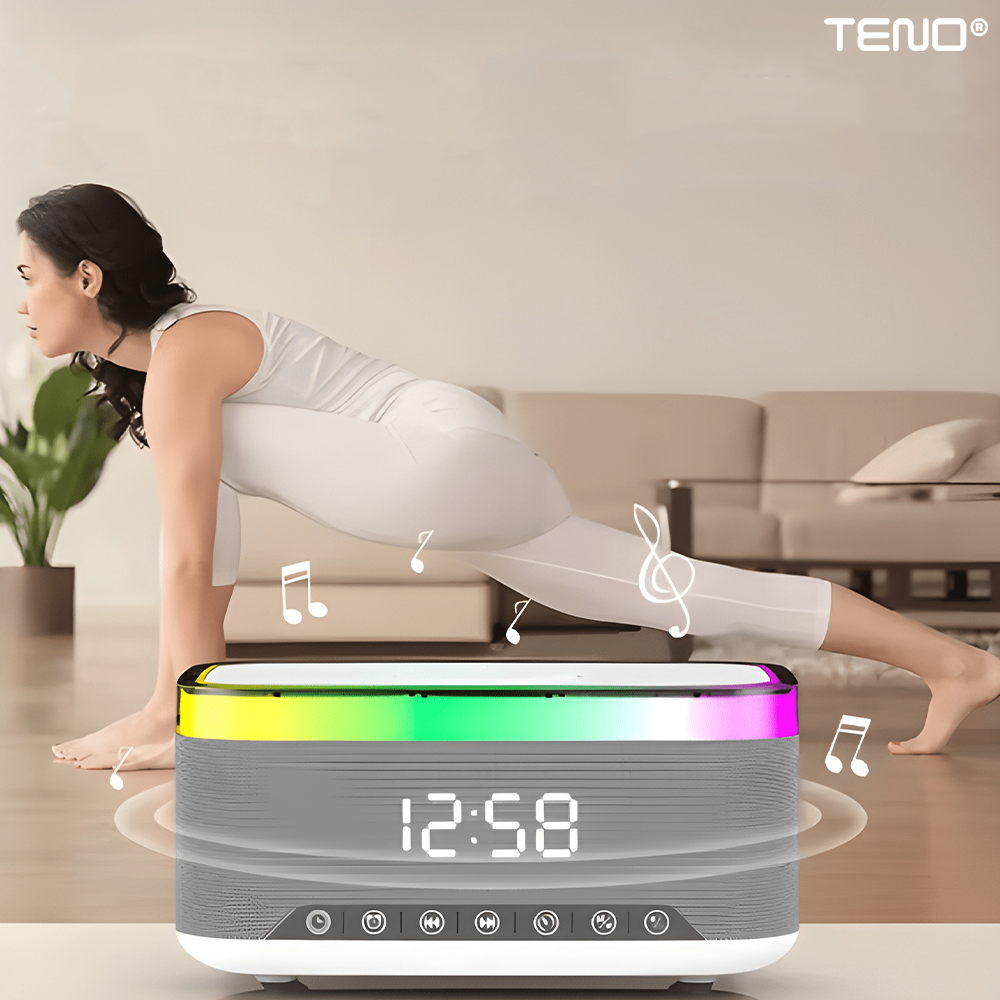 Boxa Portabila, Teno, Multifunctionala 3 in 1, Bluetooth 5.3, Incarcator Wireless, Gri