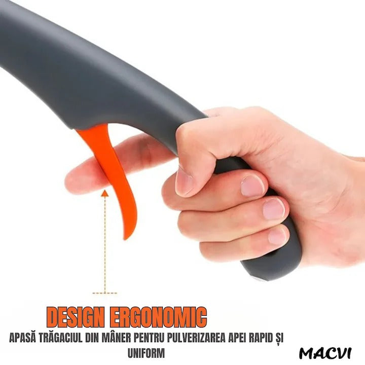 Stergator geamuri Macvi® profesional, maner extensibil pana la 193 cm, pulverizare apa, laveta microfibra inclusa, curatare fara urme