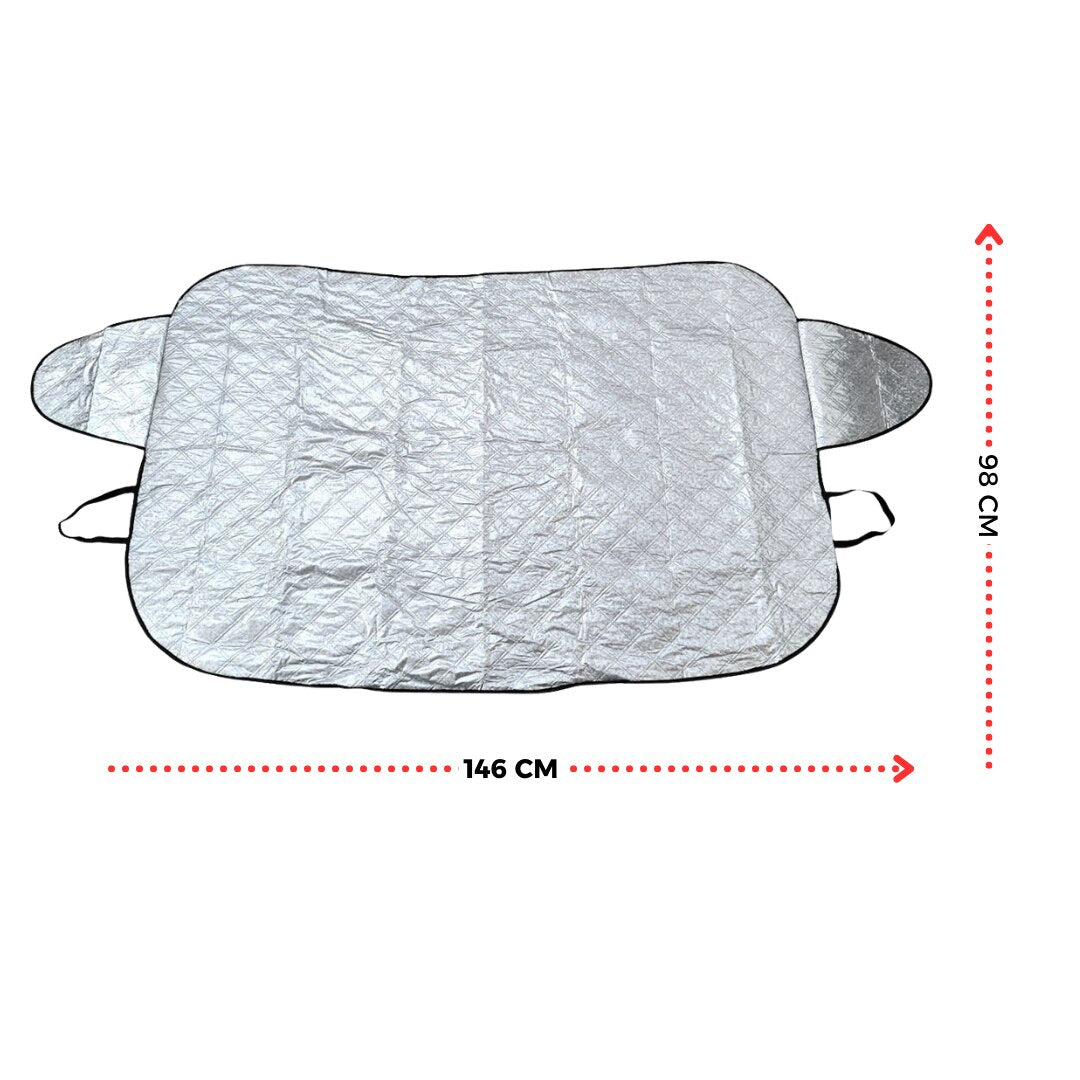 Parasolar Auto Macvi® pentru Parbriz Iarna-Vara, 98x146 cm, cu Doua Fete, Protectie UV si Impotriva Zapezii