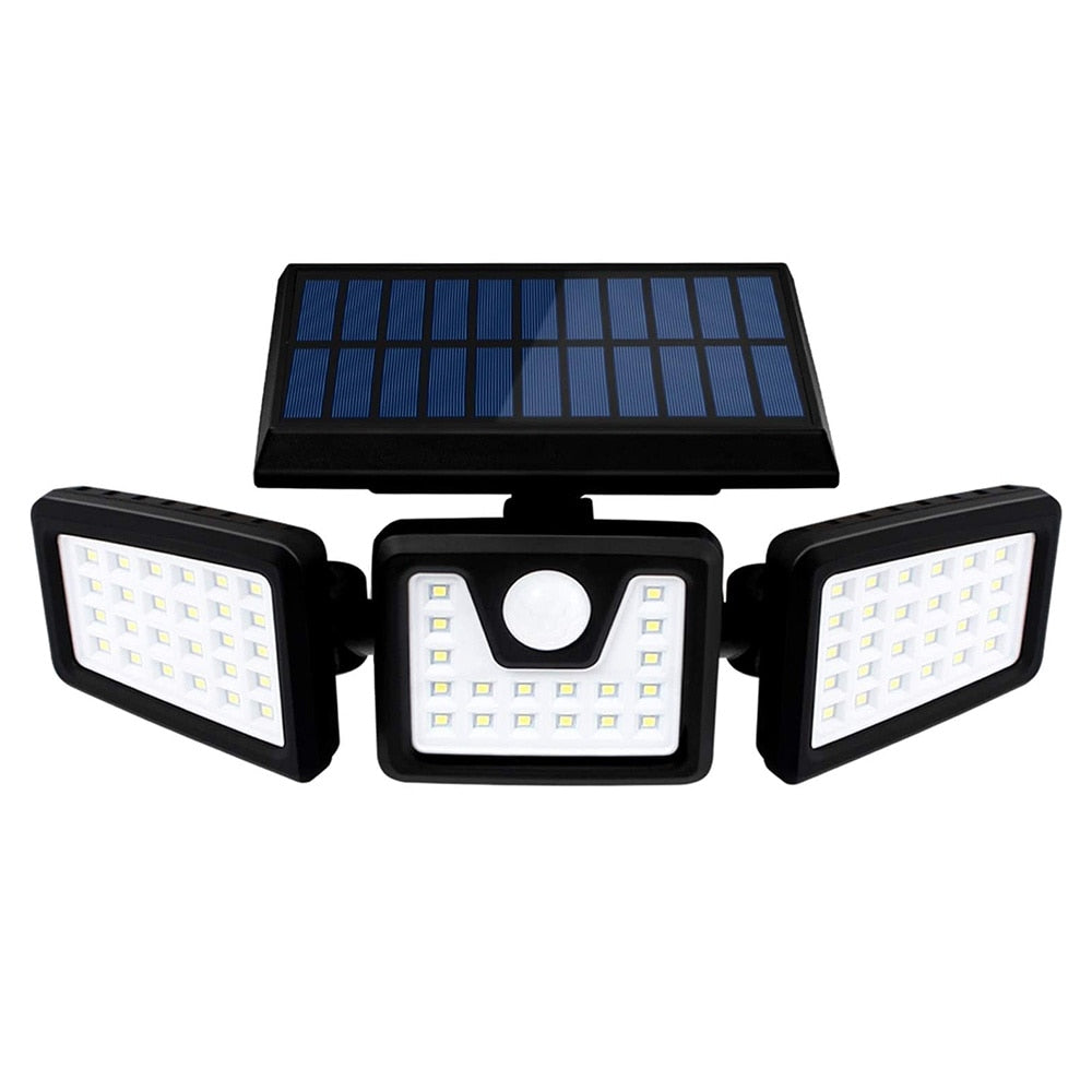 Lampa Solara 1725 Macvi® de Perete cu 74 LED-uri si Senzor Solar, 3000mAh, Rezistenta la Intemperii, IP65