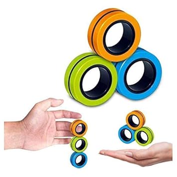 Set 3 inele Macvi® magnetice antistres Fidget, Multicolor