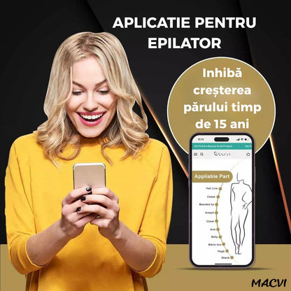 Aparat epilare Macvi® IPL profesional Tehnologie cu lumina pulsata pentru rezultate vizibile si durabile