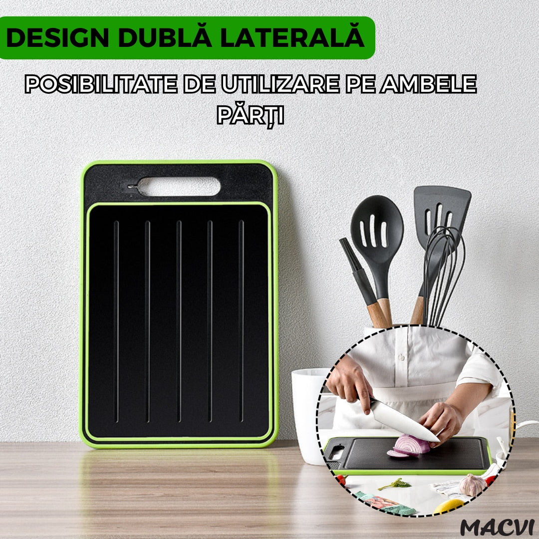 Tocator de Bucatarie 4 in 1 Macvi® pentru Dezghetare Rapida si Taiere 36, 5x25x1cm