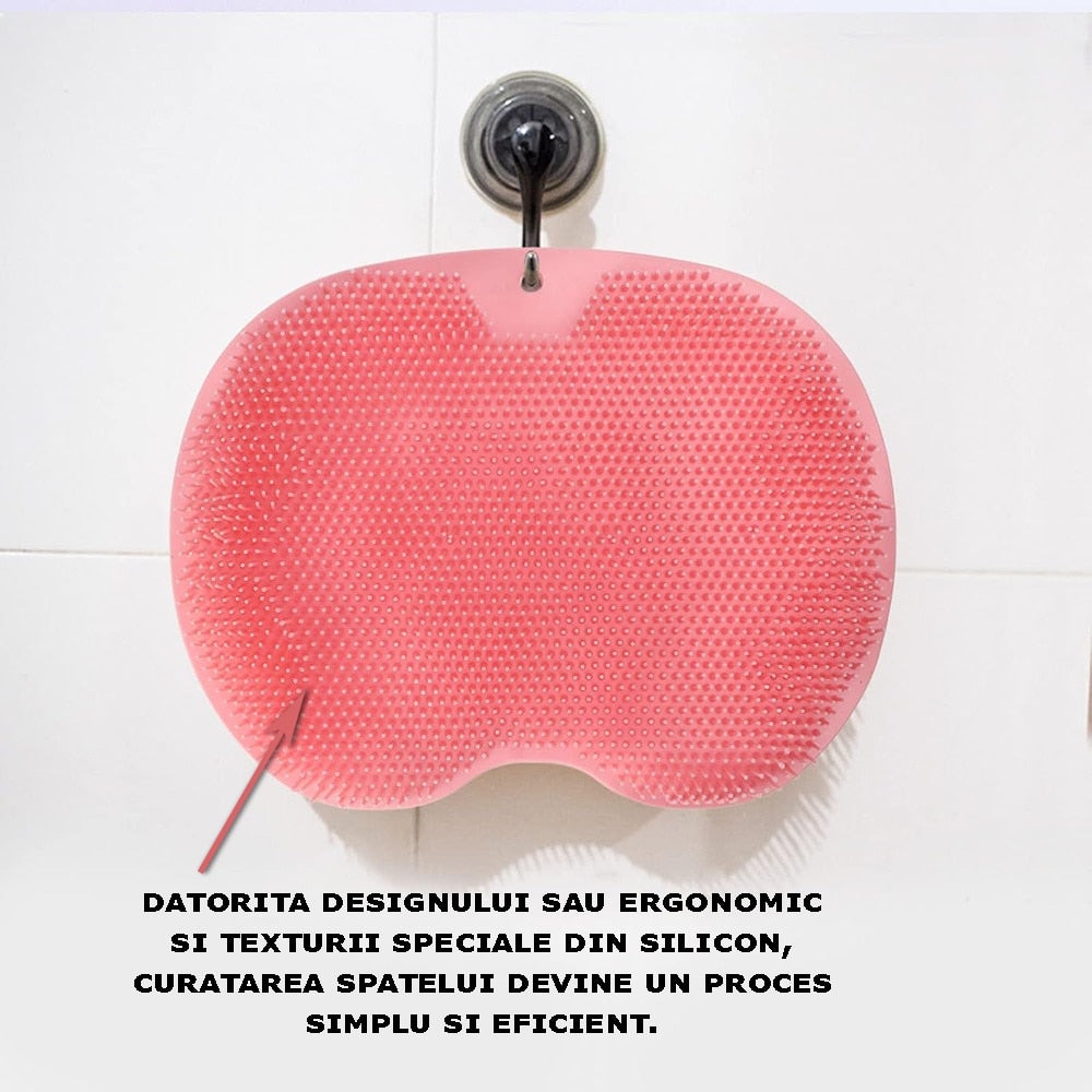 Covoras Masaj Picioare Macvi® pentru Dus sau Baie, Din Silicon Antiderapant, Roz, 30 x 25 cm