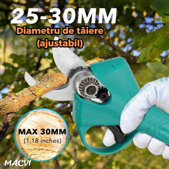 Set Foarfeca si Drujba Macvi® Electrica Taiere Rapida, Fara Efort, cu Acumulator si Incarcator