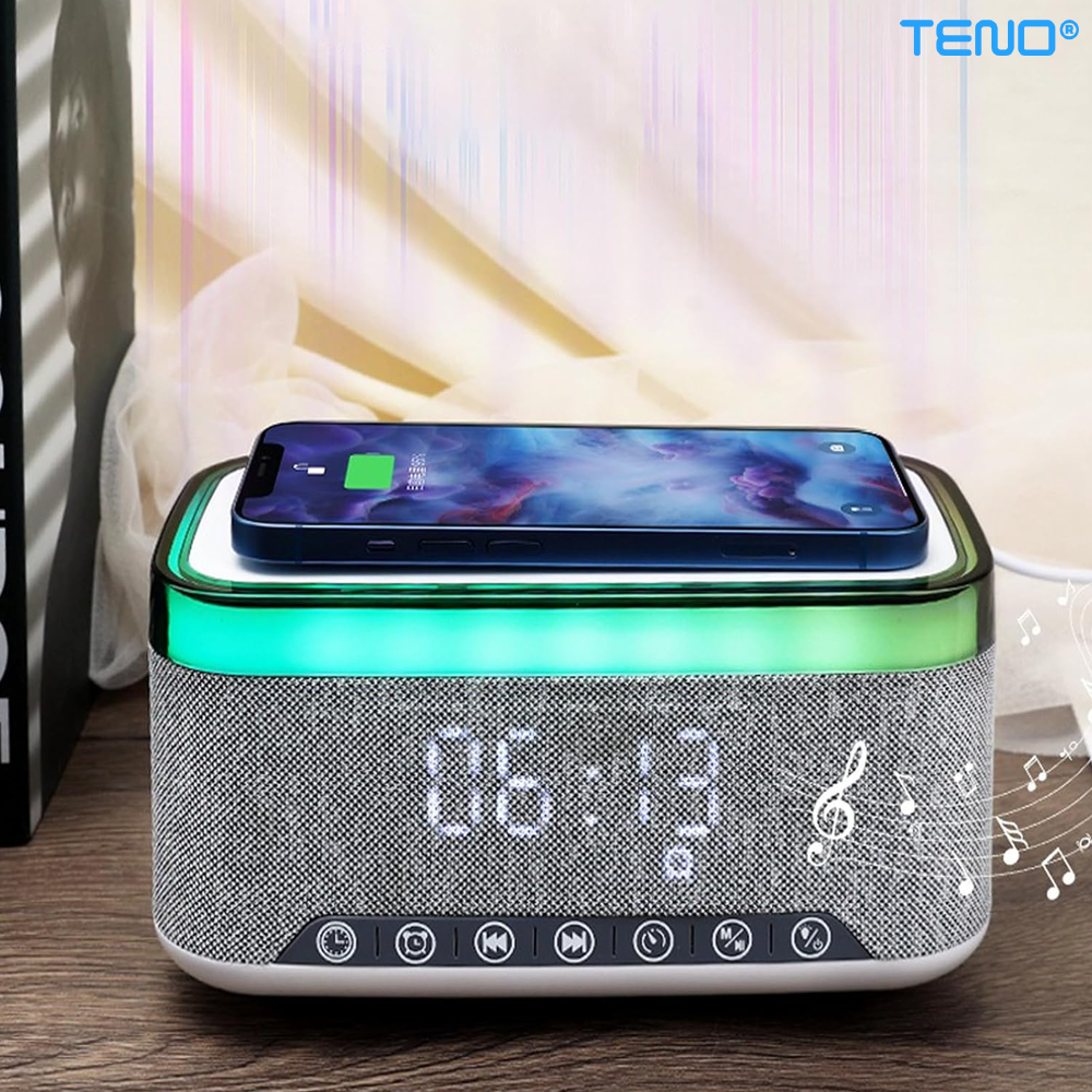 Boxa Portabila, Teno, Multifunctionala 3 in 1, Bluetooth 5.3, Incarcator Wireless, Gri