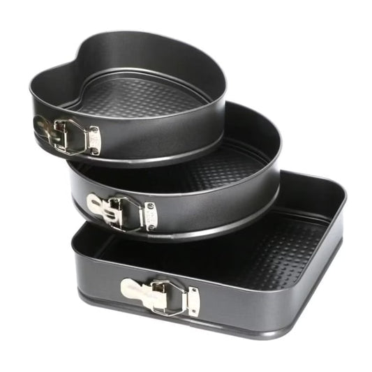 Set 3 Tavi pentru Prajituri Macvi® din metal diverse forme negre