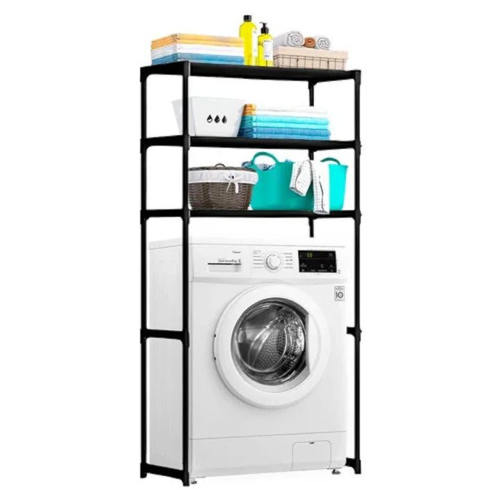 Raft modular Macvi® cu 3 polite pentru deasupra masinii de spalat, 72x25x155 cm, suport depozitare spatiu redus