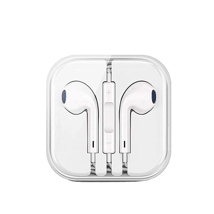 Casti Macvi® cu microfon si control al volumului, izolatoare de zgomot, compatibile cu iPhone