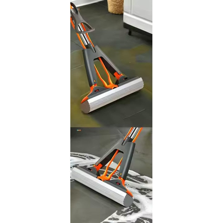 Mop absorbant telescopic Macvi®, alb, sistem de stoarcere simplu, burete usor de inlocuit, ideal pentru toate tipurile de podea