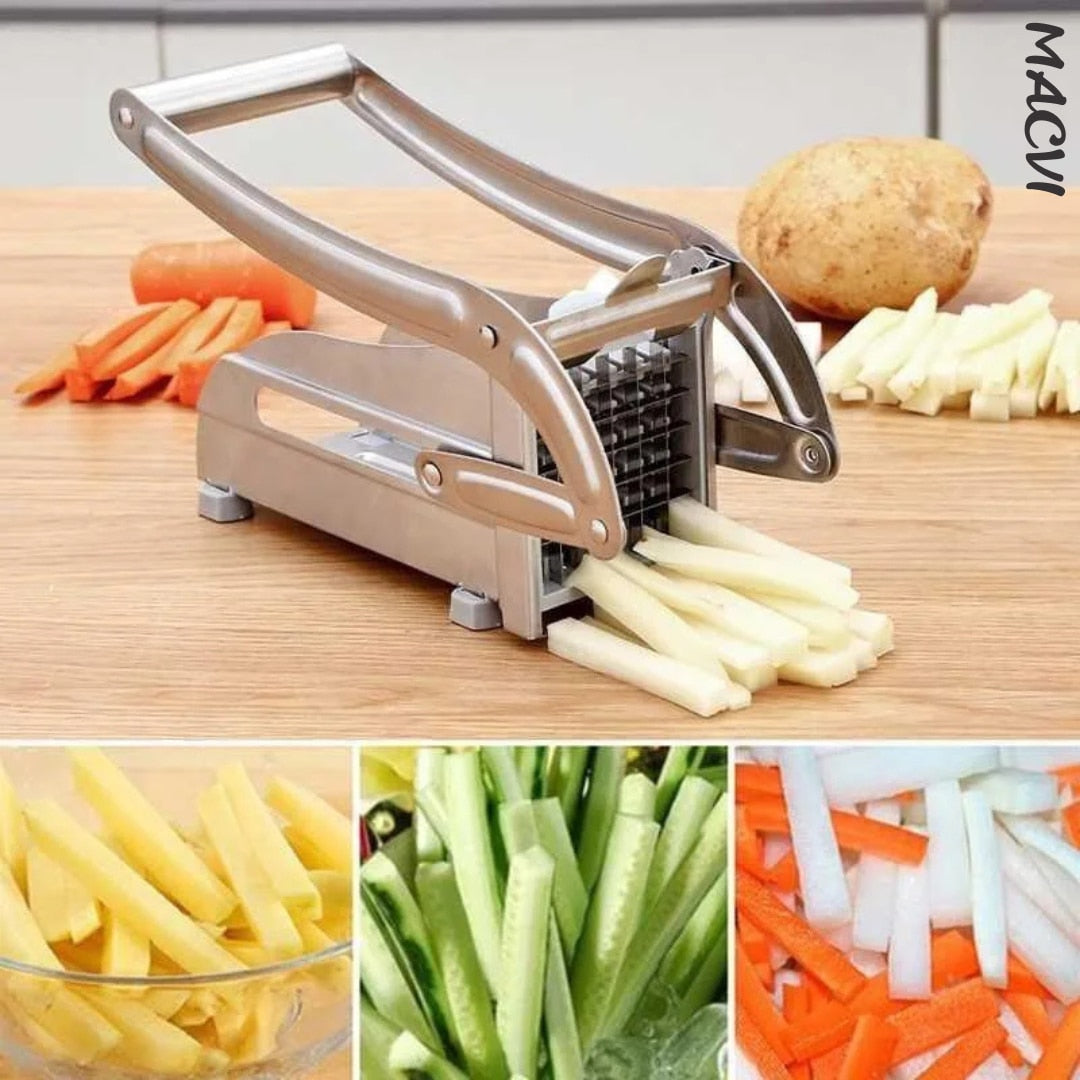 Aparat de Feliat Cartofi si Legume, Macvi® , din Inox, cu Forma Unica pentru Taiere Rapida si Preciza