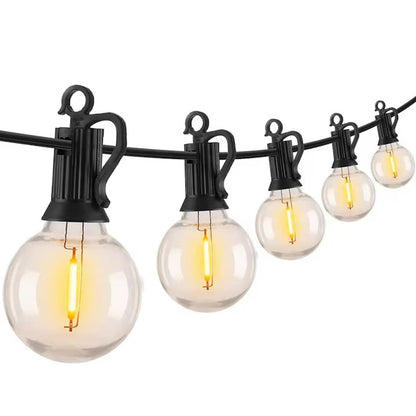Ghirlanda luminoasa Macvi® led 8 metri cu 25 becuri G40 interconectabila rezistenta la exterior cu bec de rezerva inclus