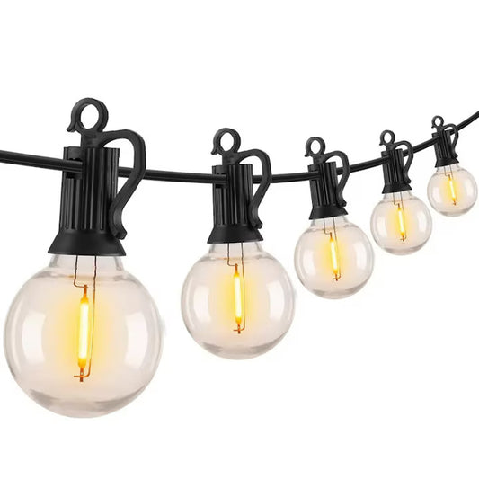Ghirlanda luminoasa Macvi® led 8 metri cu 25 becuri G40 interconectabila rezistenta la exterior cu bec de rezerva inclus