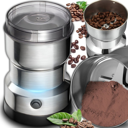 Rasnita electrica Macvi® pentru cafea, condimente si nuci, 100W, lame inox, argintiu