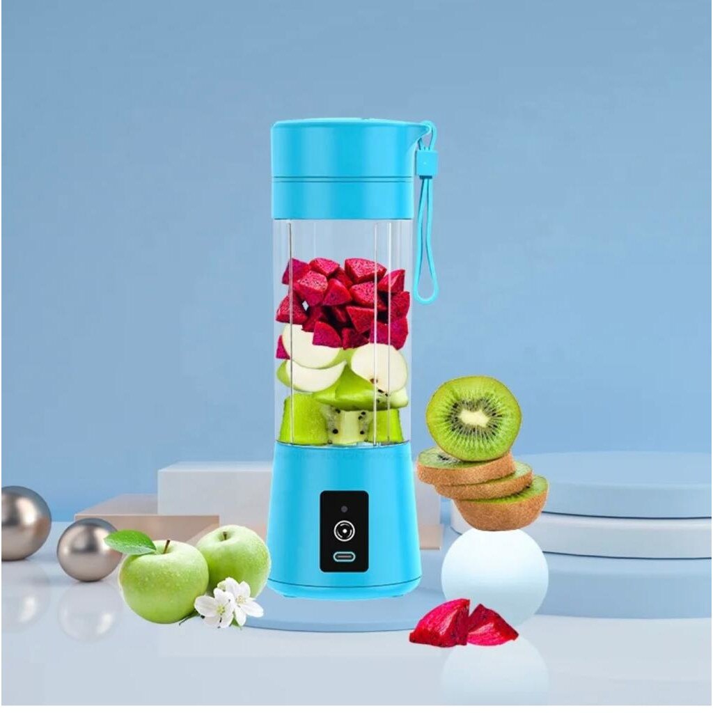 Mini Blender Electric Macvi® ,75 W,1x USB, 380 ml, Albastru