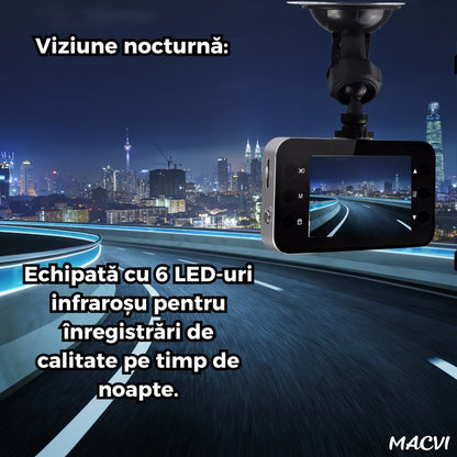 Camera Auto Macvi® DVR Full HD 1080P cu Ecran 2.7" Night Vision, Unghi Larg 140°, Card 32GB Inclus