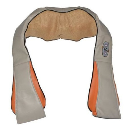 Aparat pentru Masaj Gat si Umeri cu Infrarosu Macvi®, Miscare Circulara, 24W, Bej