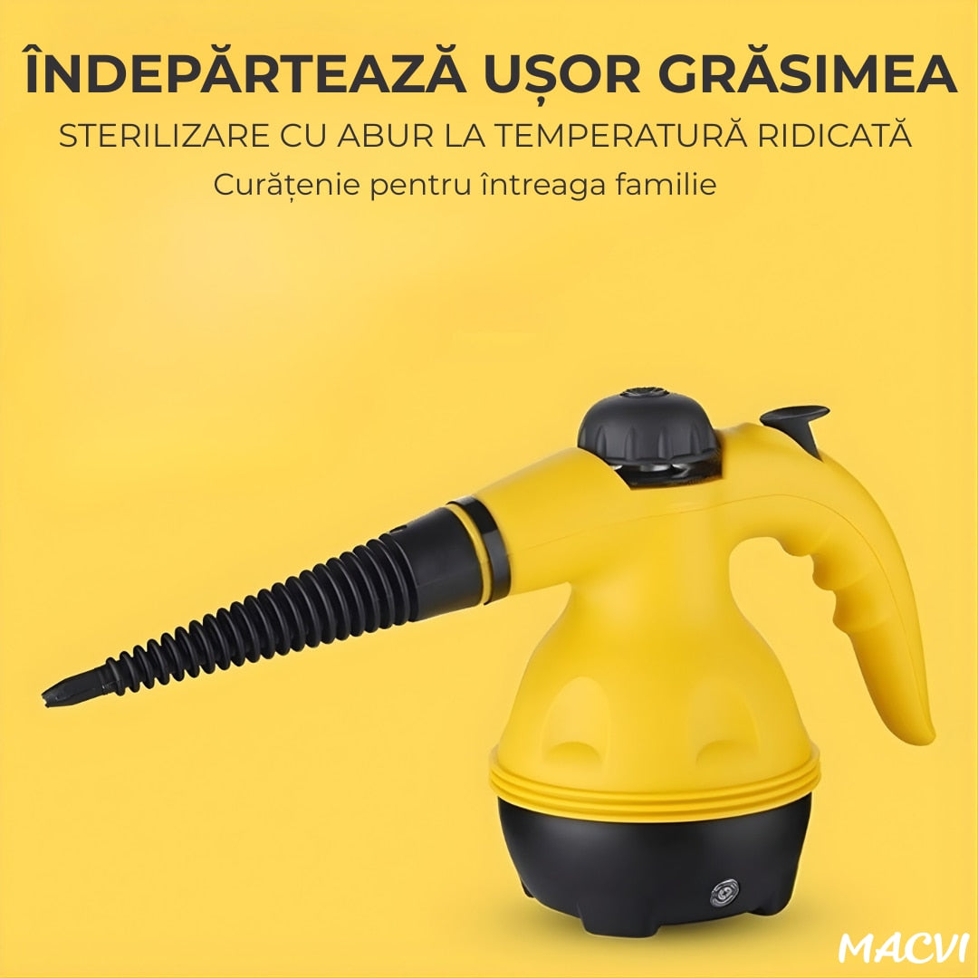 Aparat de curatat cu aburi Macvi® cu maner 8 in 1 galben-negru”