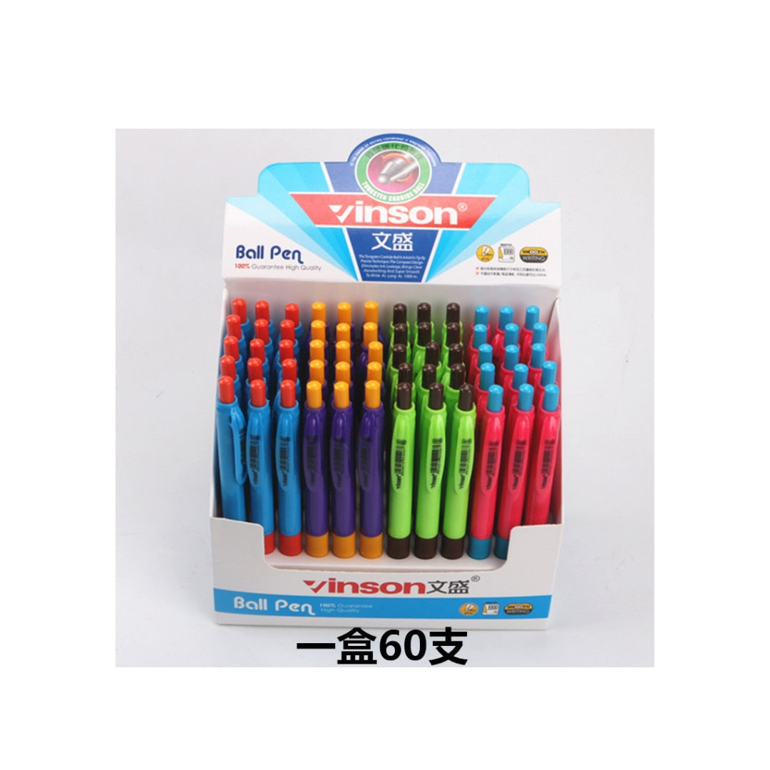 Set 60 Pixuri Colorate cu Cerneala Albastra Macvi® pentru Birou si Scoala