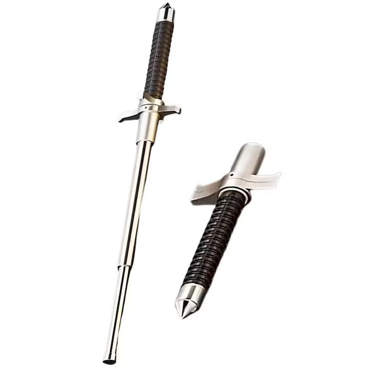 Bata telescopica Macvi® din otel inoxidabil cu maner antialunecare si mecanism extensibil design compact si rezistent