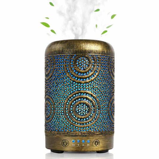 Difuzor Aromaterapie Macvi® din Metal, Design Vintage, 100 ml, Bronz deschis