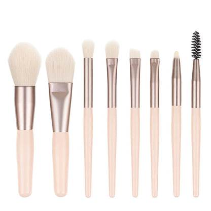 Set 8 Mini Pensule pentru Machiaj Teno®, machiaj profesional/incepatori, portabile, crem