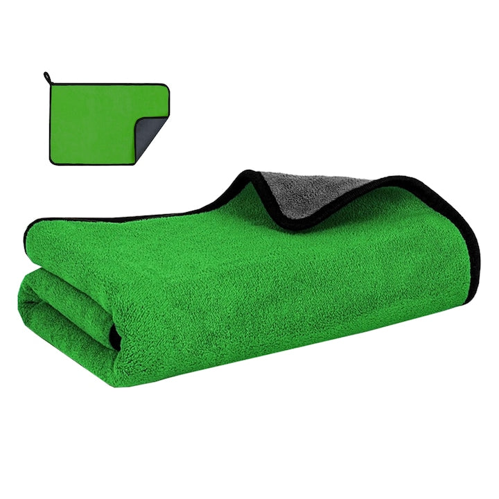 Prosop Auto din Microfibra Teno®, super absorbant, 2 straturi, materiale calitative, cusatura rezistenta, usor de curatat, lustruieste, 70 x 90 cm, verde