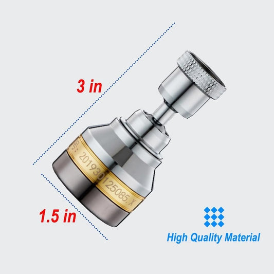 Prelungitor flexibil robinet Macvi® 360° 3 moduri jet economisire apa anti calcar alama inox 7.5 cm argintiu