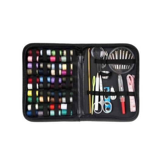 Trusa Croitorie Completa Macvi®, 128 Piese, Ace Cusut, Papiote Colorate, Foarfeca, Accesorii, Portabila, Organizator