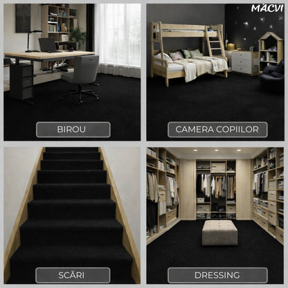 Mocheta scari Macvi® dale autoadezive 60x60 cm, 1 buc. mocheta textila, ajustabila, montaj rapid fara unelte, curatare usoara, potrivita pentru scari, camera copiilor, dressing, aplicare rapida