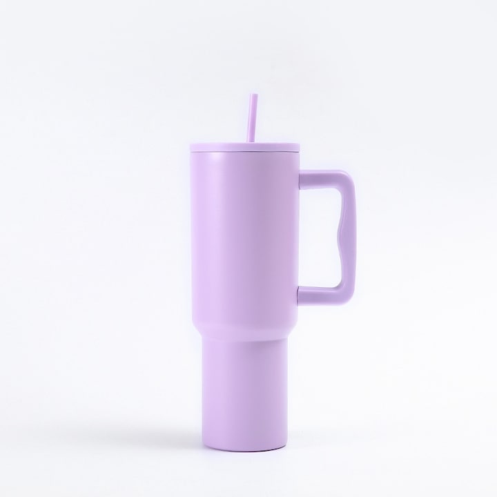 Cana termo cu maner si pai Macvi®, 1.2 litri, inox 304, termos bauturi calde si reci, 12h cald, 24h rece, anti scurgeri, violet