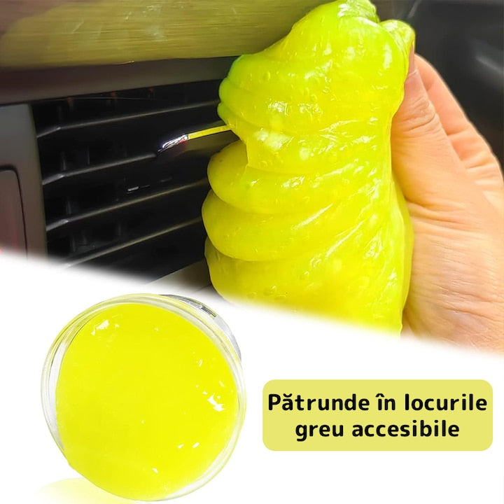 Slime pentru Curatat Spatii Greu Accesibile Teno®, Super Clean, interior auto, tastatura, uz casnic, galben