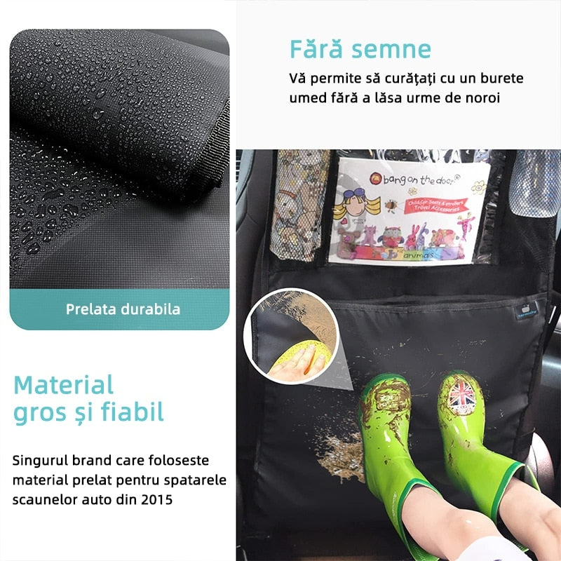 Protectie Scaun Auto Macvi® Organizator Spatar Impermeabil cu Suport Tableta si Buzunare Negru
