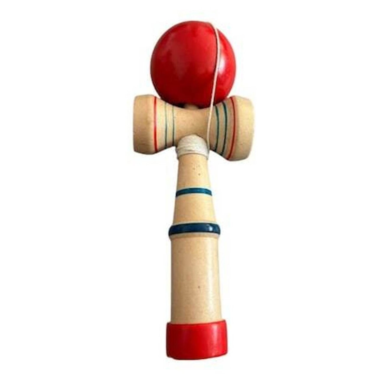 Jucarie Kendama Macvi® din Lemn cu Minge Rosie Joc Dexteritate si Coordonare