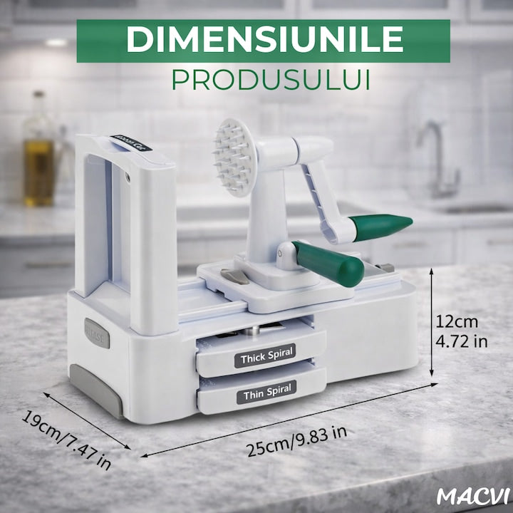 Razatoare Multifunctionala Macvi® din Plastic si Metal cu Lame din Otel Inoxidabil, Pentru Legume, Fructe si Branza