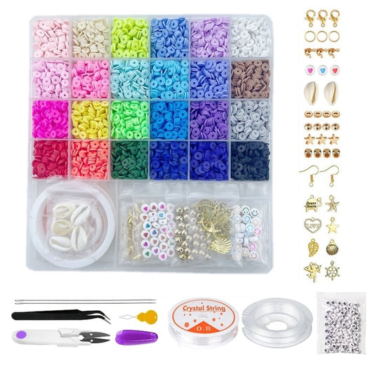 Set Margele din Lut Macvi® 6000 Piese 24 Culori pentru Bratari si Bijuterii DIY