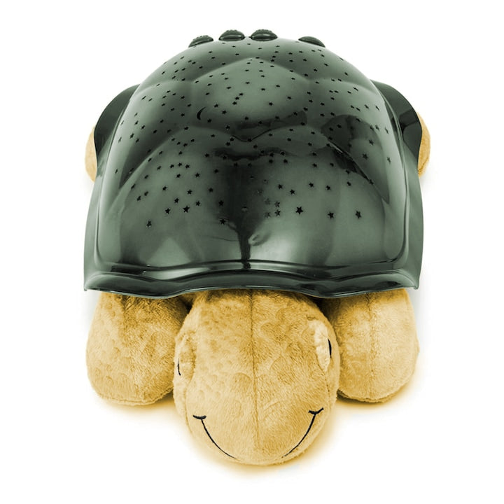 Lampa de Veghe Testoasa Teno®, proiector de lumini, 8 constelatii, lumina RBG, 2 cantece de adormit copiii, pufoasa si moale, mod inchidere automata, galben/verde