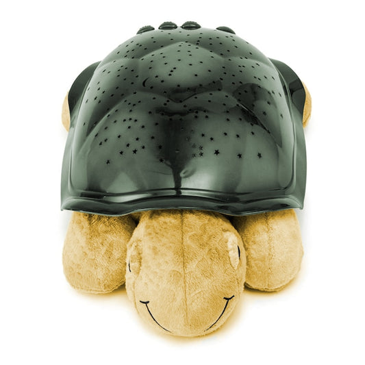 Lampa de Veghe Testoasa Teno®, proiector de lumini, 8 constelatii, lumina RBG, 2 cantece de adormit copiii, pufoasa si moale, mod inchidere automata, galben/verde