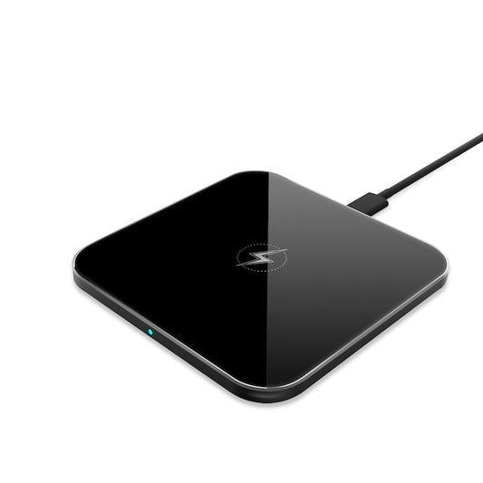 Incarcator wireless, Macvi, 15W, aluminiu, sticla 2.5D, negru, 10cm