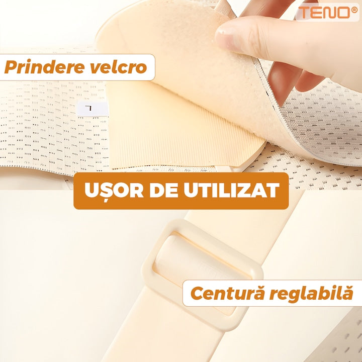 Banda de Suport pentru Gravide Teno®, centura abdominala, reduce durerea lombara, moale, respirabila, elastica, crem