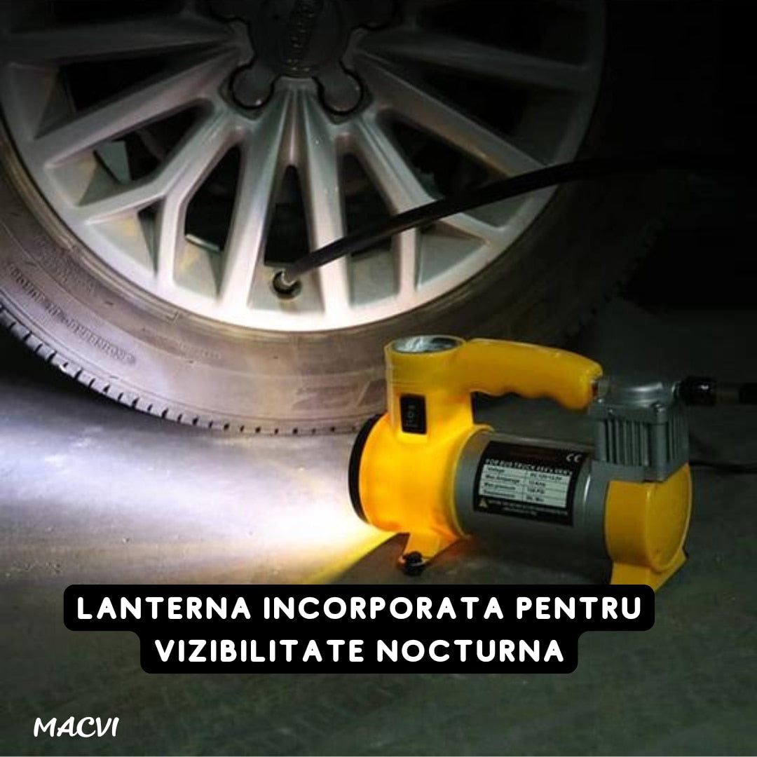 Compresor Auto Macvi® FOXMAG24, 12V, 150 PSI, 35L/min, Galben ,Putere si Eficienta pentru Vehicule Mari